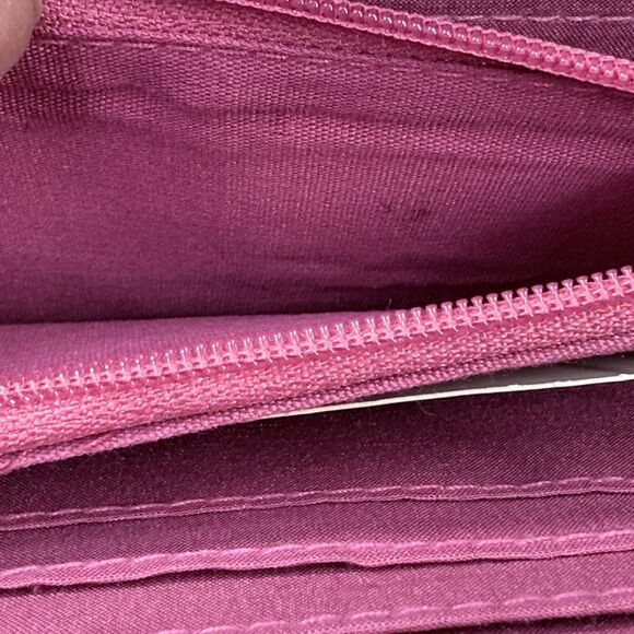 Rosetti Womens Wallet 7.25"x4" Solid Pink Faux Leather Zip-Around Compartments - Picture 7 of 10